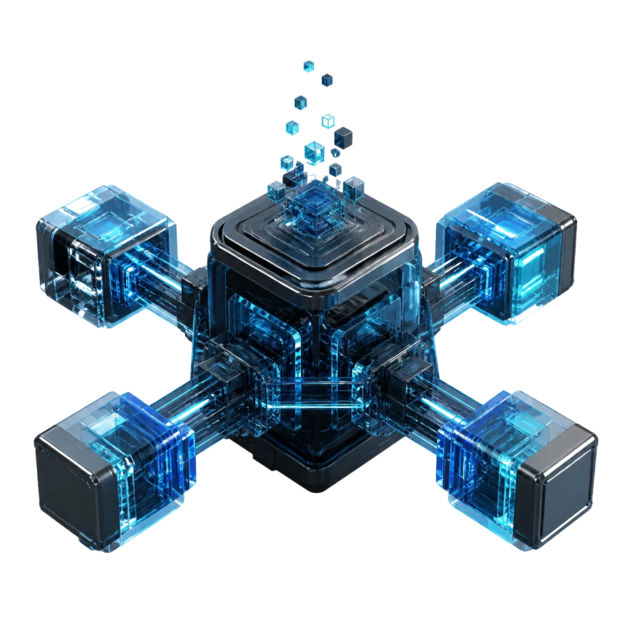 Núcleo conceitual modular conectando diferentes áreas da operação