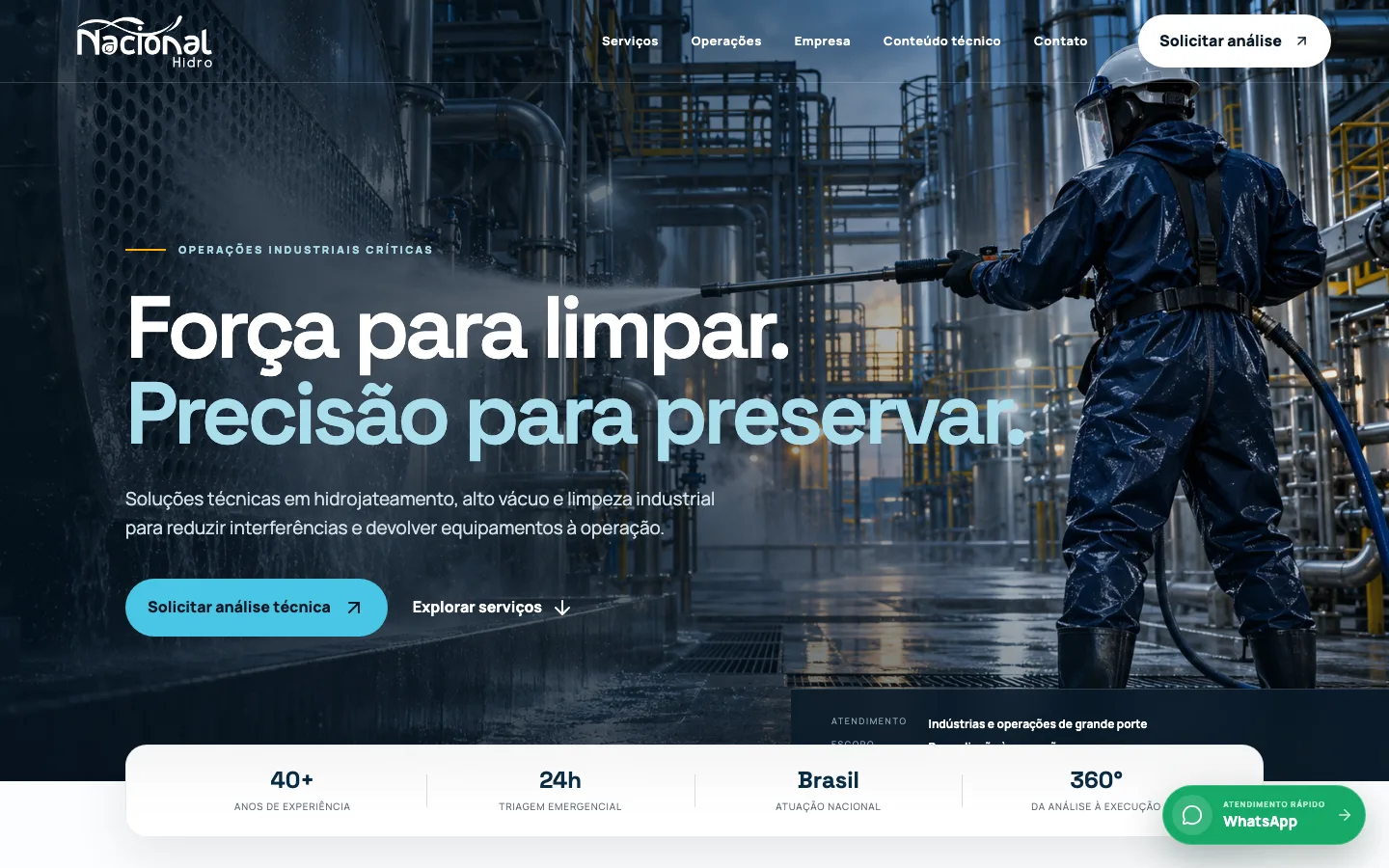 Captura do site oficial da Nacional Hidro