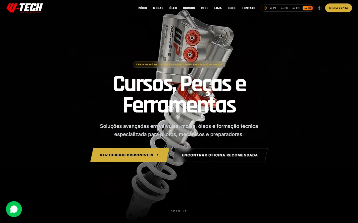 Captura do site oficial da W-TECH Brasil